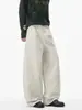 Muxi Ropa Estilo Retro Americano High Street Versátiles Pantalones de Trabajo Patchwork Algodón Puro Pantalones Casuales de Pierna Ancha Curvos para Hombre