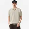 Suéter de Punto con Cuello de Solapa 2026 para Hombre Primavera/Verano Nuevo Manga Corta Delgado Polo Camisa Casual de Negocios Sencillo Suéter Superior