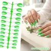 Extensões de Unha Brancas Pontiagudas Longas Estilo Francês, Color Sólida, Press-On, 24 Peças, Tamanhos Variados, Formato de Tira, Atacado
