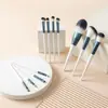 Set de 11 Pinceles Moonlight White Transfronterizo Set Completo de Pincel para Polvos Pincel para Base de Maquillaje Pincel para Sombras de Ojos Pincel para Iluminador Herramientas de Belleza