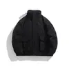 Chaqueta de Algodón con Cuello Alto para Trabajo Hombres Invierno Protección contra el Frío Casual Holgada Engrosada Cálida Versátil Ropa de Algodón Verde Militar Ropa Exterior Hombres