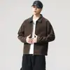 Chaqueta de Trabajo Americana Retro Detroit de Gamuza con Solapa para Hombre 2025 Otoño Nueva Chaqueta Holgada Ropa para Hombre