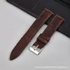 En stock Nuevo Vintage Cuero de Caballo Loco Genuino Correa Universal 19 MM 21 MM Suave Mate Hebilla de Liberación Rápida Capa Superior Correa de Cuero Genuino