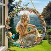 Disco Acrílico Creativo Transfronterizo Colgante Plano Sueño de Princesa Cuento de Hadas Belleza Imagen Atrapasol Decoración de Ventana Letrero Colgante para Porche
