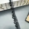 Ribete de Encaje con Cuentas Hecho a Mano de Lujo con Base de Malla para Accesorios de Decoración de Cuello y Bolsillo de Ropa DIY
