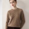Suéter de Cachemir Cuello Redondo Otoño e Invierno Suéter Básico Retorcido para Mujer Suéter de Cachemir 100% Grueso Jersey Suéter Cálido