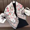 Bufanda Floral de Imitación Seda Simple y Elegante Estilo Nuevo 2026 para Mujer, Accesorio Versátil de Alta Gama para Trajes y Camisas