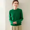 Suéter Básico de Cachemir Grueso de Doble Hilo con Cuello Redondo para Mujer Otoño e Invierno Versátil Holgado de Cachemir Suéter de Manga Larga Suéter Base