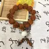 Pulseira Rudraksha Retrô Natural Cinto de Cinco Pétalas Acessórios Chifre Lótus Círculo Único Brinquedo Cultural Acessórios de Pulseira Pingente