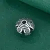 Plata de Ley S925 Cuentas Espaciadoras de Flor de Seis Pétalos Pulsera de Estilo Étnico Retro Accesorios de Cuentas Planas Material para Accesorios de Pulsera de Cuerda Trenzada DIY