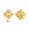 Brincos Populares de Prata Esterlina S925 do Xiaohongshu para Mulheres, Luxo Leve, Trevo de Quatro Folhas de Alta Qualidade, Brincos Pequenos e Delicados, Atacado de Acessórios