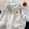 Sudadera de Primavera y Otoño para Hombre con Capucha Estilo Americano Punta de Bolígrafo Libre para Hombre y Mujer Chaqueta Holgada de Terciopelo Otoño e Invierno Nueva