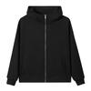 Chamarra con Cierre, Capucha y Cuello Alto Estilo Americano, Marca Trendy, Forro de Felpa Pesada de 420g, Sudadera Unisex Casual Holgada Cálida para Otoño e Invierno