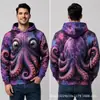 Moletom com Capuz Divertido Criativo Padrão Animal Frente e Verso Personalizado Impressão 3D Colorida Completa Moletom com Capuz Casual Streetwear Top