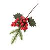 Pino artificial hierba fruta roja fruta de la fortuna decoración fruta cruzada al por mayor Festival Navideño de Bayas Flor de Acebo Nochevieja Amazon