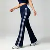Nuevos pantalones de yoga acampanados de cintura alta, pantalones estilo hot girl americana, pantalones de fitness para correr y deportes que realzan los glúteos tipo durazno, con sensación de desnudez y elasticidad
