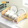 Estante de Acero Inoxidable para Almacenamiento de Platos para Uso Doméstico, Escurridor Multifuncional para Tazones y Palillos de Encimera, Estante de Almacenamiento para Gabinete de Cocina