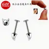 Brincos de Stud Liga de Titânio G23 Chifre de Diabo 0.9 Rosca Externa Stud de Lábio Stud de Osso da Orelha Cabeça de Touro Acessórios de Joia para Piercing Cabeça
