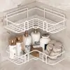 Estante de Almacenamiento para Baño, Estante de Almacenamiento de Hierro sin Taladro para Baño y Cocina, Estante de Almacenamiento para Lavabo Montado en Pared, Estante de Almacenamiento Triangular
