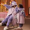 Pijama de invierno grueso con forro polar para niñas, para padres e hijas, camisón lindo y dulce de forro polar de coral, ropa de casa cálida de longitud media