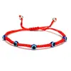 Pulsera Tejida a Mano con Cuerda Roja Ojo Maligno Ojos Azules Personalizada por el Fabricante Accesorios Creativos de Cuentas de Palma Transfronteriza
