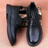 Zapatos de Hombre para Otoño Superficie de Cuero Suela Blanda Zapatos Casuales Zapatos de Vestir de Cuero para Hombre Con Cordones Negros Zapatos de Trabajo para Hombre Cuero de Microfibra