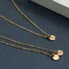 Collar con Iniciales Mayúsculas 26 de Amazon Transfronterizo Collar con Colgante Redondo Joyería de Moda para Mujer