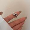 Anel Vintage Flash Diamond Flor Aberta Pérola Versa Conta Bolha Estrela Micro Zircônia Lágrimas de Sereia Banhado a Ouro