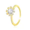 Nuevo Famoso de Internet Más Vendido Anillo Abierto Creativo de Personalidad Multiestilo para Mujeres Diseño Pequeño Exquisito Chapado en Oro Circonita Joyería de Mano