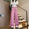Calça de Caminhada Corte Diagonal com Tripla Proteção, Slim Fit Estilo Americano para Homens e Mulheres, Outono e Inverno, Pernas Retas, Versátil, Forrada com Lã, Esportes ao Ar Livre, Casual