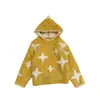 Suéter con Capucha de Estrellas para Niños 2026 Invierno Nuevo Grueso Cálido Tejido con Capucha para Niños y Niñas Bebé Suave y Acogedor Superior