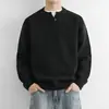 Suéter de punto de manga larga con cuello en V tipo Henry para hombre, estilo old money, de negocios, color liso, capa base, primavera y otoño, venta al por mayor de fábrica transfronteriza