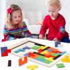 Tetris Educacional Infantil 0.19 Madeira Educação Infantil Jogo de Encaixar Formas Quebra-Cabeça Blocos de Construção Peças Grandes