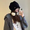 Gorro frío de circunferencia de cabeza grande hace que la cara se vea más pequeña nuevo logo de letra sombrero holgado de otoño e invierno sombrero versátil para cubrir la cabeza para usar al aire libre para mujer