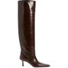 2026 Nuevas Botas de Mezclilla Cuadradas Estilo Europeo y Americano para Mujer, Botas Casuales Fruncidas Hasta la Rodilla con Tacones Delgados, Botas de Moda Adelgazantes