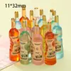 Botella de Vino Pequeña Simulada Mixta Hecha a Mano DIY Estéreo Juguete de Comida Botella de Bebida Accesorios de Resina Juguetes para Niños Pequeños Adornos
