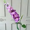 Flor de delfínio artificial única para decoração de local de cerimônia de casamento, arranjo de flores para corredor, flor de seda de decoração para casa falsa violeta