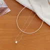 Colar de Pérolas Estrela do Mar Coração Doce Estilo Francês para Mulheres, com Senso de Design, Luxo Leve e uma Corrente Simples para Clavícula, Inspirada na Floresta, Delicada