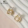 Pendientes Cuadrados de Joyería Aitong Diseño Europeo y Americano Ins Exagerados Pendientes de Moda Únicos Pendientes de Lujo Ligero Pendientes de Atmósfera Lujosa