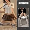 Hermoso Uniforme JK Deseo Puro Chica Picante Traje Sexy Estilo Universitario Camisa de Cintura Ajustada Falda Plisada Ultracorta para Mujer cos Tentación