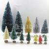 Árbol de Navidad Mini Transfronterizo Seda de Sisal Azul-Verde Árbol de Navidad Pequeño Adornos de Escritorio Torre de Nieve Pino 3-23cm