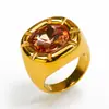 Anillo Geométrico Redondo de Acero de Titanio y Circonita Estilo Ins Europeo y Americano, Joyería para Mujer Moderna y de Alta Gama en Oro de 18K, Resistente al Agua y que No se Desvanece