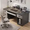 Mesa de computador moderna para uso doméstico, com fechadura, adequada para trabalho de escritório, design simples, ideal para chefes, funcionários de escritório e estudantes