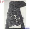Material para vestido de noche bordado fondo grueso flor grande 3D malla transparente vestido aplique tela de encaje bordado