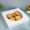 Caja de papel para comida al aire libre, caja de embalaje para pizza, caja universal con ventana para pasteles y galletas, caja para pasteles al por mayor de 6/8/10 pulgadas
