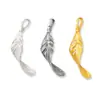 Plata de Ley S925 Estilo Takahashi Pluma Irregular Pluma Curva Colgante Pequeño Encanto de Pluma Retorcida DIY Cristal