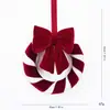 Guirlanda de Natal de Veludo Transfronteiriça Enfeite para Porta da Frente Laço Trançado DIY Decoração de Natal Ornamento Pendurado