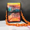 Estilista Moda Tendencia Cadena Acrílica con Bolsa Transparente de Tijeras de Colores con Cubierta para Peluquería Kit Cruzado para Espalda