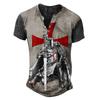 Comercio exterior transfronterizo verano hombre manga corta cuello abierto siete botones camiseta impresión digital 3D camiseta top Halloween