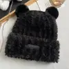 Gorro de Lana Tejido Cálido para Otoño e Invierno para Mujer, Gorro con Protección para los Oídos para Mamá Ciclista, Gorro Integrado con Bufanda, A Prueba de Frío